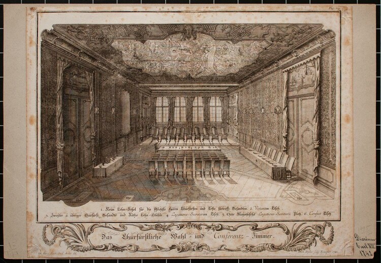 Michael Rößler - Das Kurfürstliche Wahl- und Koferenzzimmer - Kupferstich - 1742