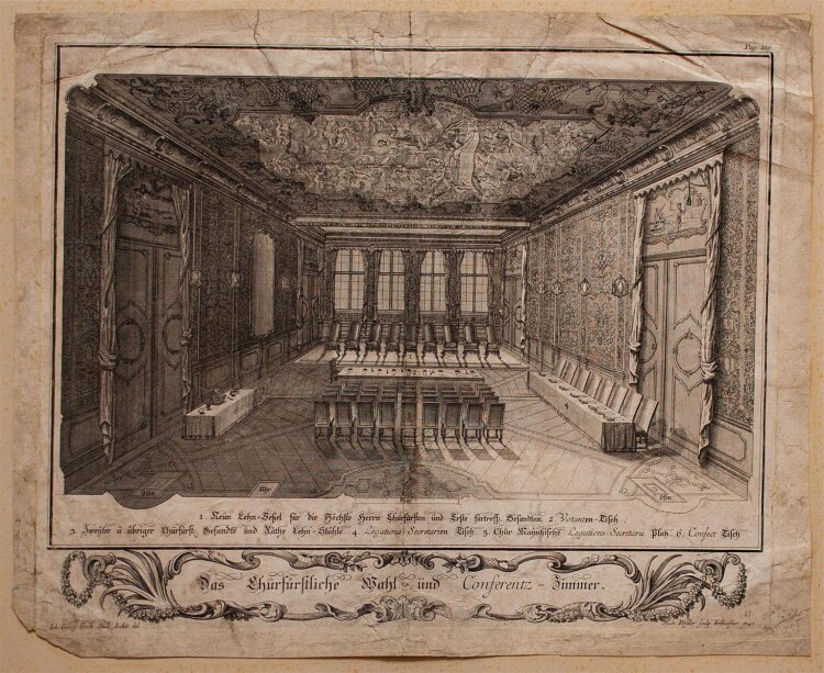 Michael Rößler - Das Kurfürstliche Wahl- und Koferenzzimmer - Kupferstich - 1742