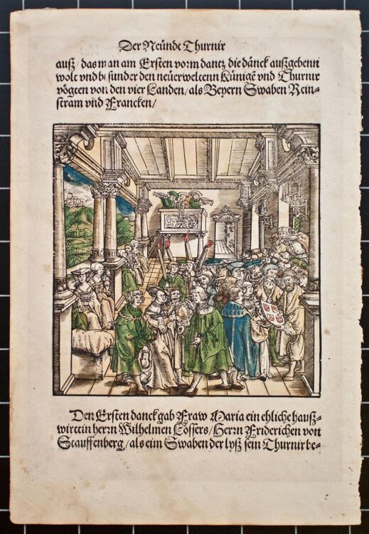 unbekannt - Anfang, Ursprug und Herkomen des Thurniers inn Teutscher Nation - o.J. - colorierter Holzschnitt