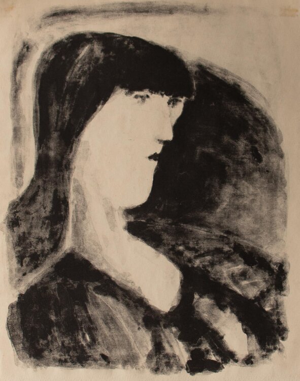 Andreas Brexendorff - weiblicher Kopf - Lithografie - o. J.