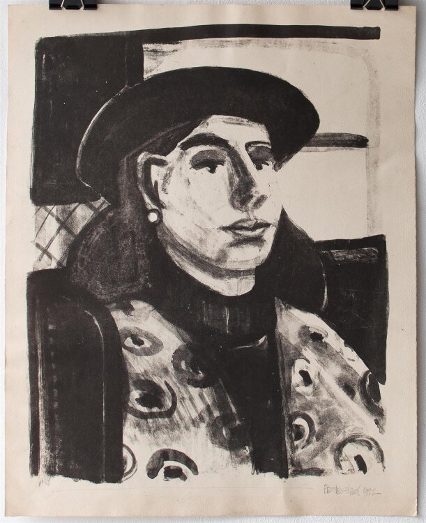 Andreas Brexendorff - Frauenporträt - Lithografie -...