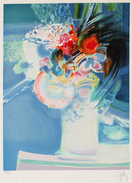 Daniel Gelis - Bouquet frais - Farbithographie - 1991 -...