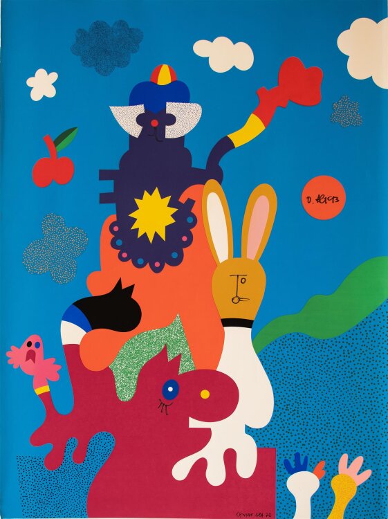Otmar Alt - Aus olympische vier - Lithographie - 1970