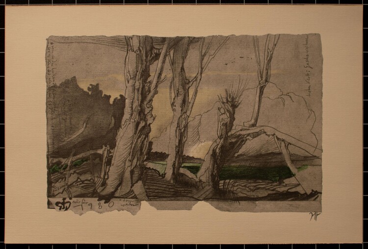 Horst Janssen - o. T. (Landschaft) - Offsetdruck - 1980