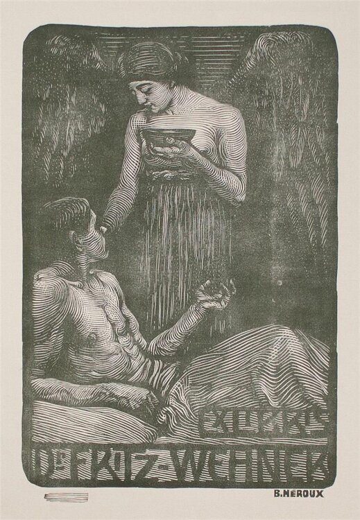 Bruno Héroux - Ex Libris Dr. F. Wehner - o.J. - Holzstich