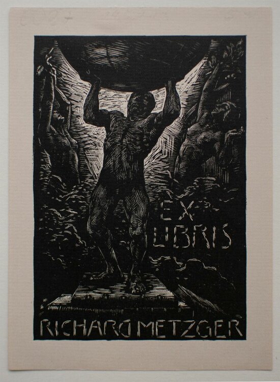 Bruno Héroux - Ex Libris für Richard Metzger - o.J. - Radierung