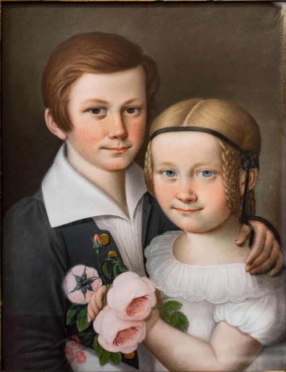 unbekannt - Geschwisterporträt - o.J. - Pastell