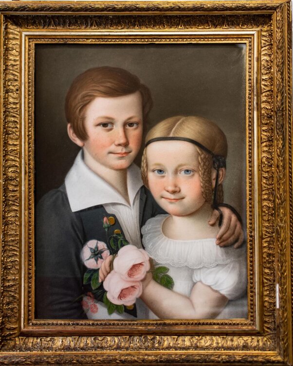 unbekannt - Geschwisterporträt - o.J. - Pastell