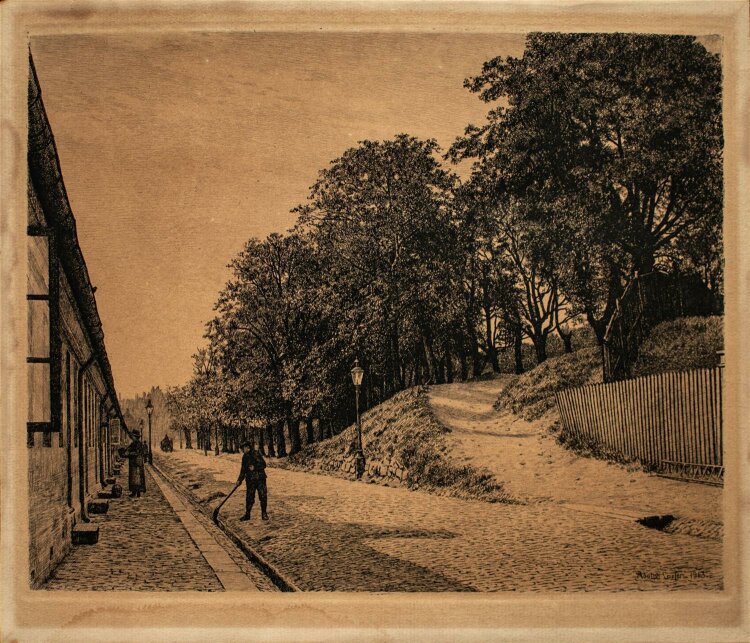 Adolph Larsen - Straßenszene - Radierung -  1913