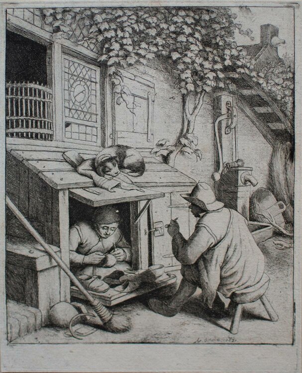 Adrian van Ostade - Schuster - Kupferstich - 1671