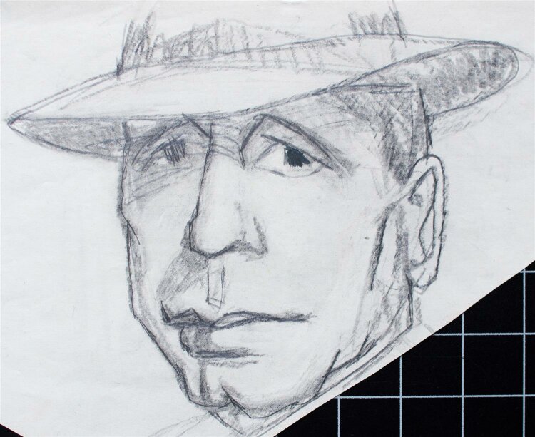 Andreas Brexendorff - Portrait eines Unbekannten mit Hut...