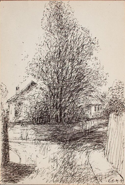 Karl Erich Müller - Neu-Esting/ Gleiserstraße - Zeichnung - 1989