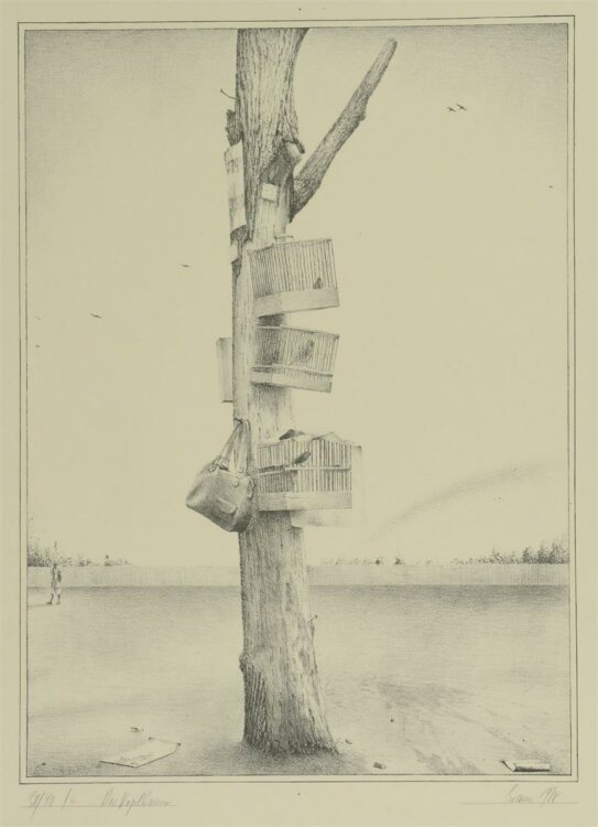 Jost Braun - Der Vogelbaum - Lithographie - 1988