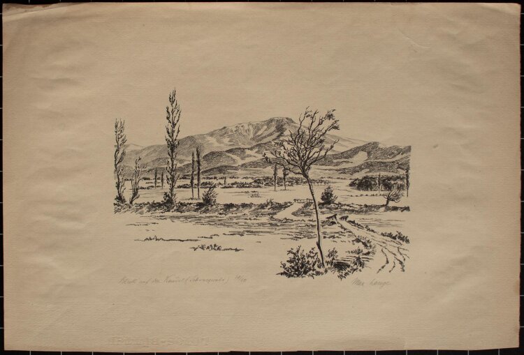 Max Lange - Blick auf den Kandel (Schwarzwald) - Lithografie - o.J.