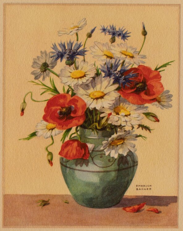 Emerich Bacher - Blumenstrauß - Offsetdruck - o.J.