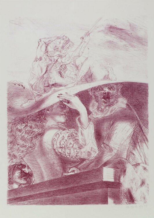 Walter Libuda - Komposition mit Figuren - 1977 - Lithografie