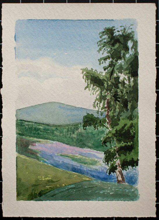 Albert Wiese - Landschaft (Oberlausitz) - Aquarell - o. J.