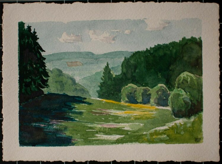 Albert Wiese - Landschaft (Oberlausitz) - Aquarell - o. J.