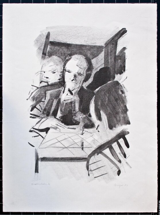 Dietrich Burger - Männerporträt - 1981 - Lithografie