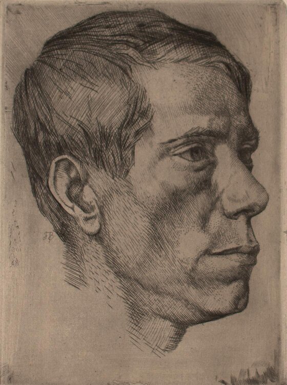 Friedrich Barth - Männer Kopf - Radierung - o. J.