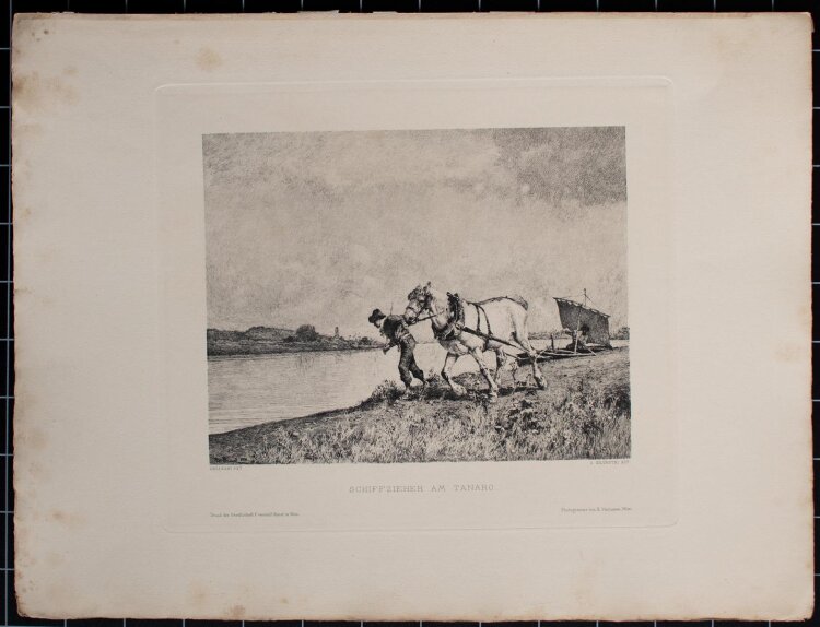 R. Paulussen - Schiffzieher am Tarano (nach Delleani/Silvestri) - Photogravure -