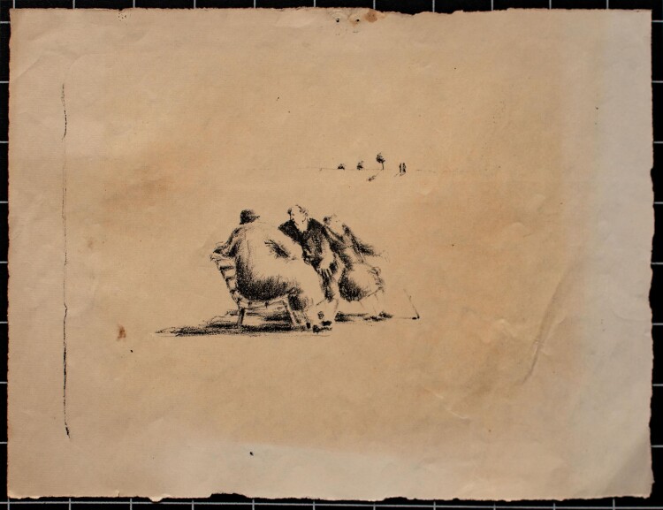 Unbekannter Künstler - Drei Frauen / Weibliches Porträt - Lithographie - o. J.