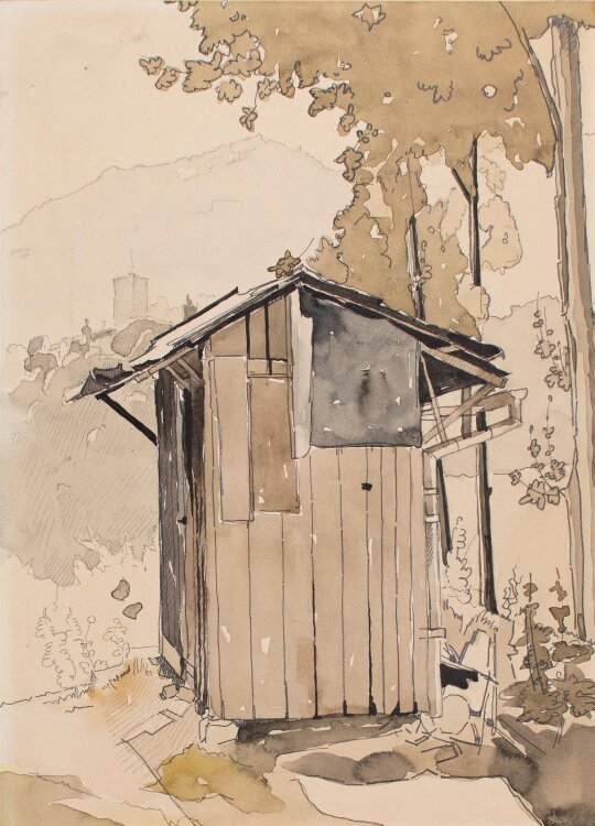 Oskar Fehrenbach - Bei Hornberg - Aquarellierte Zeichnung - 1947