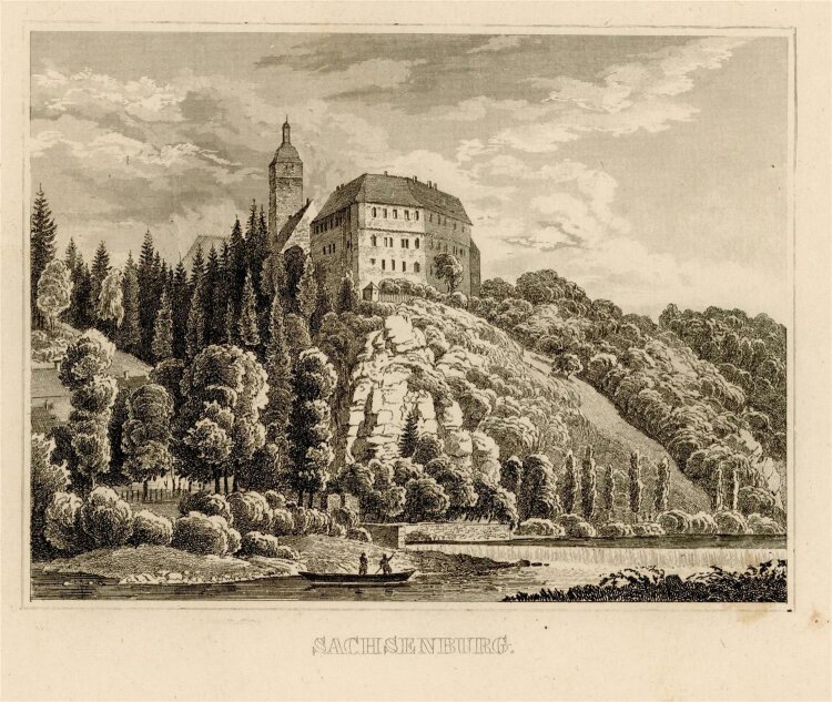 unbekannt - Sachsenburg - Stahlstich - 1840