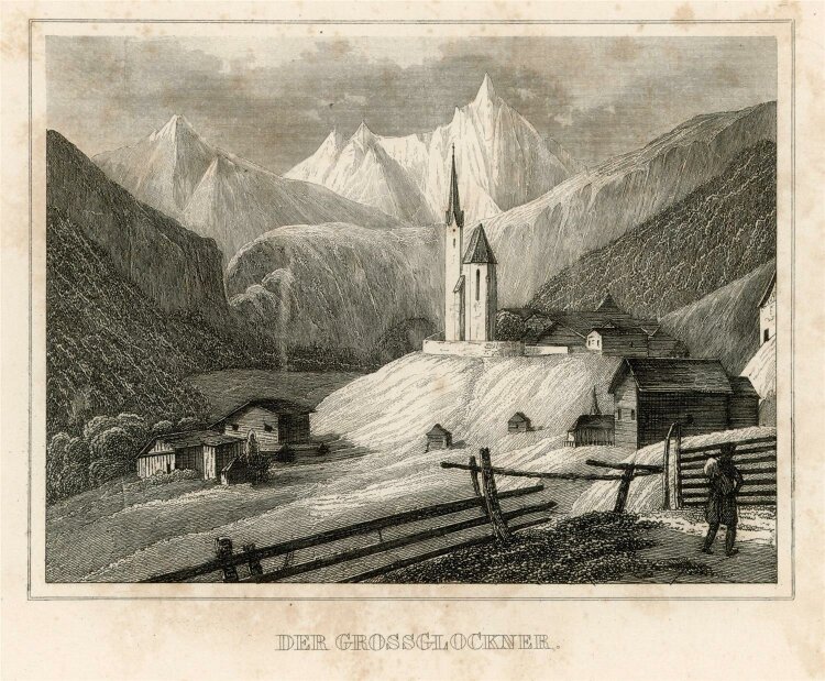 unbekannt - Der Grossglockner - Stahlstich - 1840