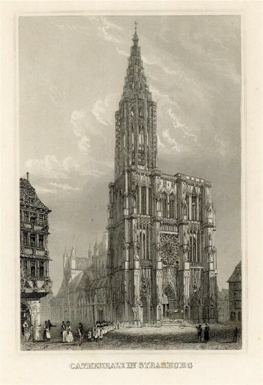 unbekannt - Cathedrale in Strasburg - Stahlstich - 1840