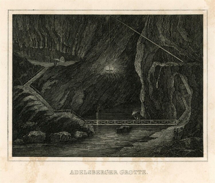 unbekannt - Adelsberger Grotte - Stahlstich - 1840