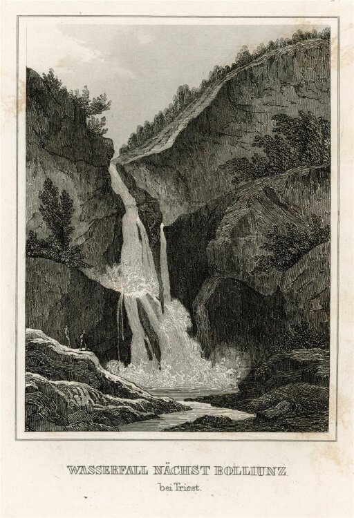 unbekannt - Wasserfall nächst Bolliunz bei Triest -...