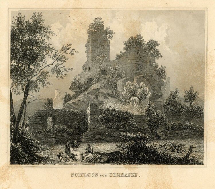unbekannt - Schloss von Girbaden - Stahlstich - 1840