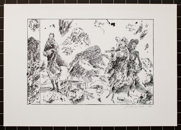 Robert Schmiedel - Narratives Figurenbild - Lithografie -...