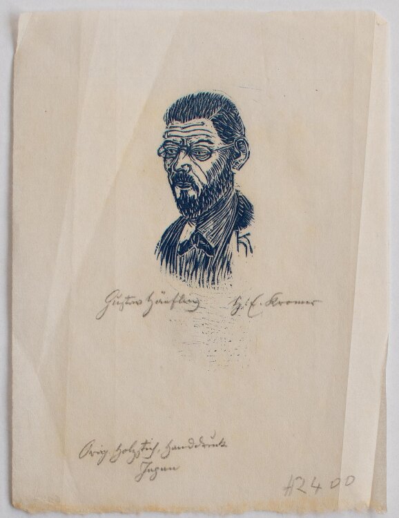 Heinrich E. Kromer - Porträt - Holzdruck - o. J.