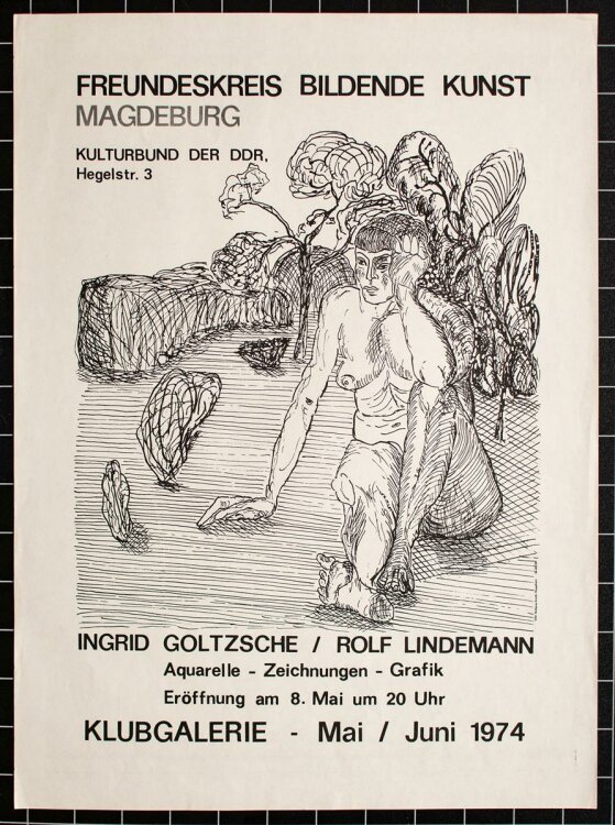Ingrid Goltzsche-Schwarz - Ausstellungsplakat - Offsetdruck - 1974
