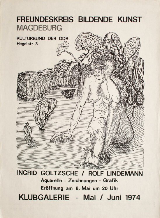 Ingrid Goltzsche-Schwarz - Ausstellungsplakat - Offsetdruck - 1974