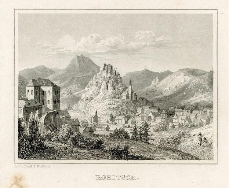unbekannt - Schloss zu Nossen - Stahlstich - 1840