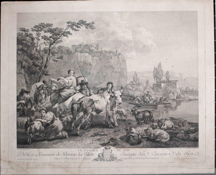 Pierre Francois Laurent - Le Passage du Bac - Kupferstich...