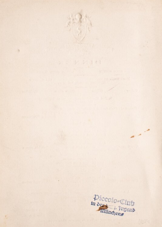 The Leonori - Menü (Dinner) - 13.12.1903