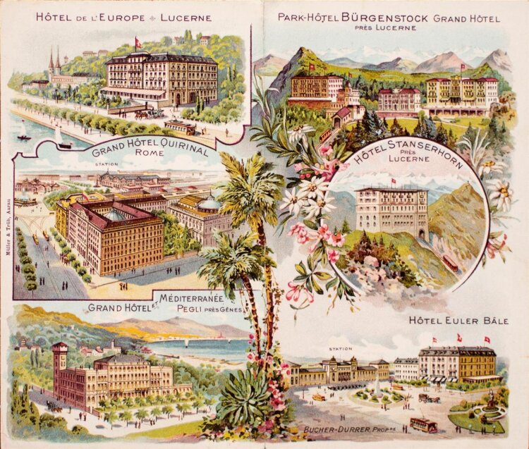 Park-Hotel Bürgenstock - Abendessen - Menükarte - 16.06.1901
