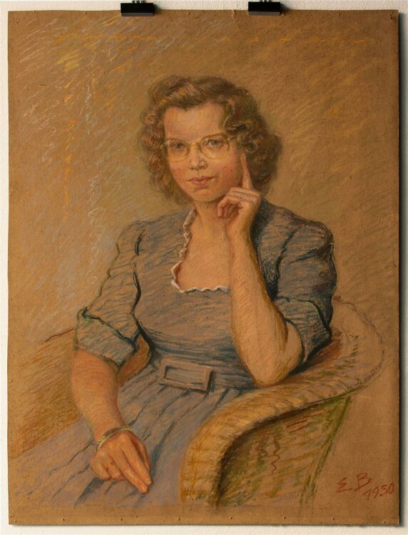 Elisabeth Büchsel - Porträt einer Dame - Pastell - 1950