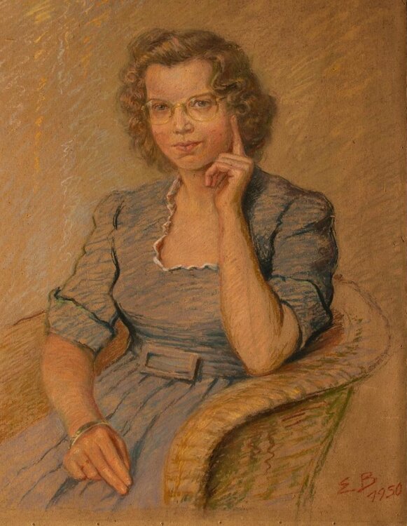 Elisabeth Büchsel - Frauenporträt - 1950 - Pastell