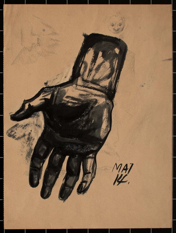 Otto A. Lehmann - Hand - Tuschezeichnung - 1914