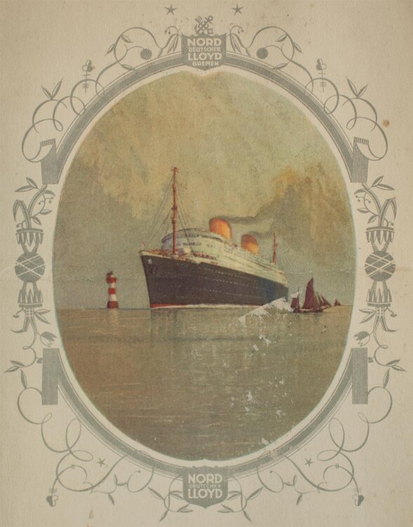 Dampfer "Bremen" - Bordessen - Menükarte - 29.8.1930