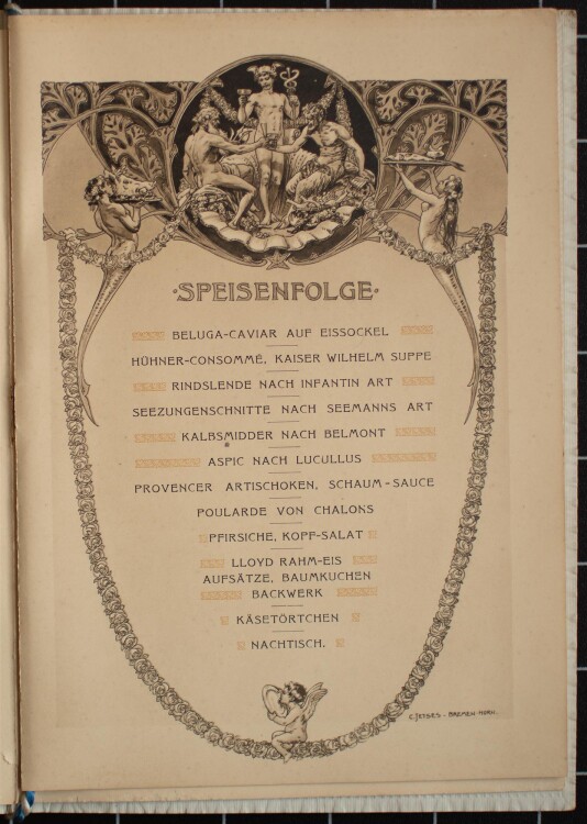 Schnelldampfer "Kaiser Wilhelm II" - Jubiläum - Menükarte - 21.2.1907