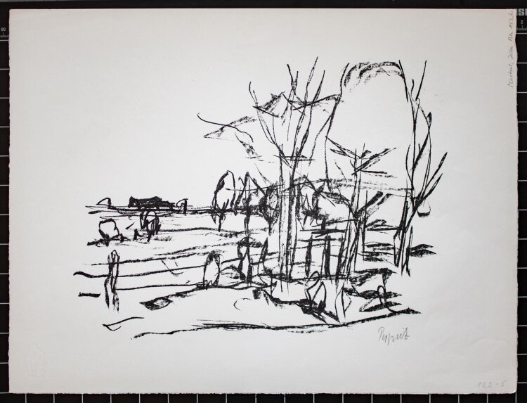 Unleserlich signiert - Landschaft - Lithografie - o. J.
