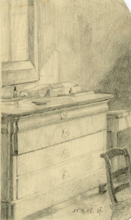 Uli Huber - Komode - Zeichnung - 1918