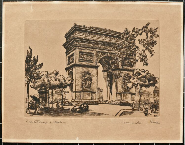 Marcel Bessan - Larc de Triomphe de lÉtoile - Radierung - 1949