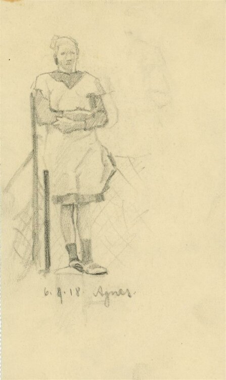 Uli Huber - Bäuerin (Agnes) - Zeichnung - 1918